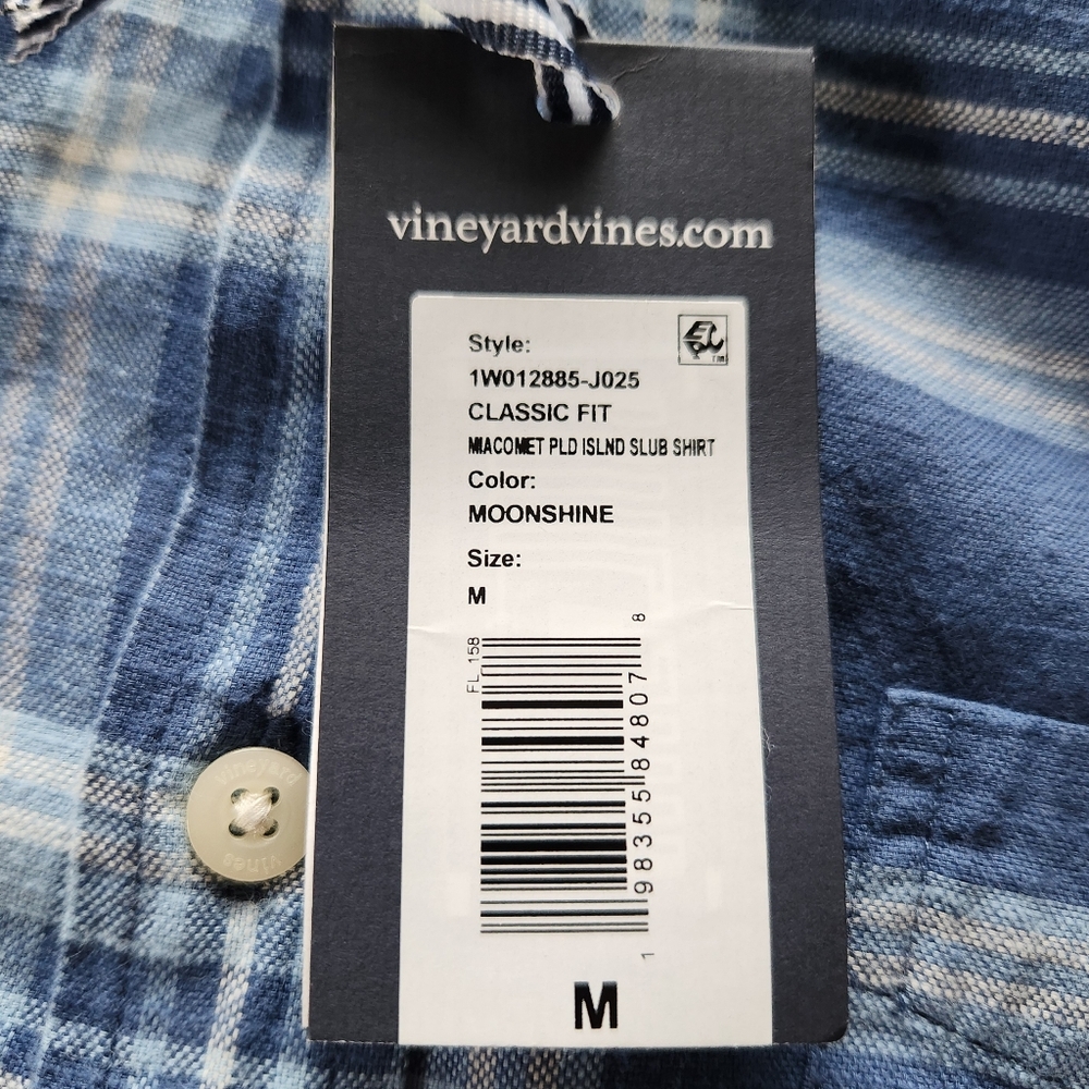 NWT Vineyard Vines "Miacomet Plaid Island Slub Shirt" Classic Fit | Men's Size M - Picture 5 of 8